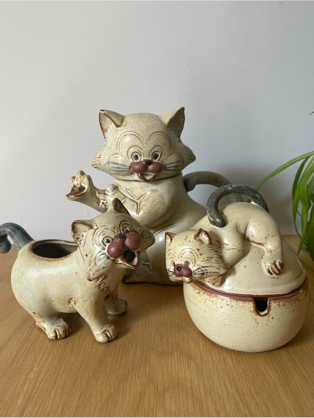 Vintage Giftcraft Stoneware Cat Coffee Tea Set Japan